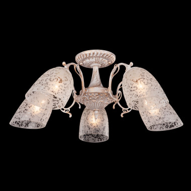 Потолочная люстра со стеклянными плафонами 22010/5 белый с золотом — Multielectrika