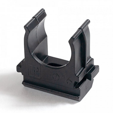 Крепеж-клипса для труб D16, чёрные "Промрукав" PR.02716ч &mdash; Multielectrika