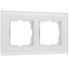 Рамка из стекла на 2 поста Senso белый soft-touch W0023101 фото 1 &mdash; Multielectrika