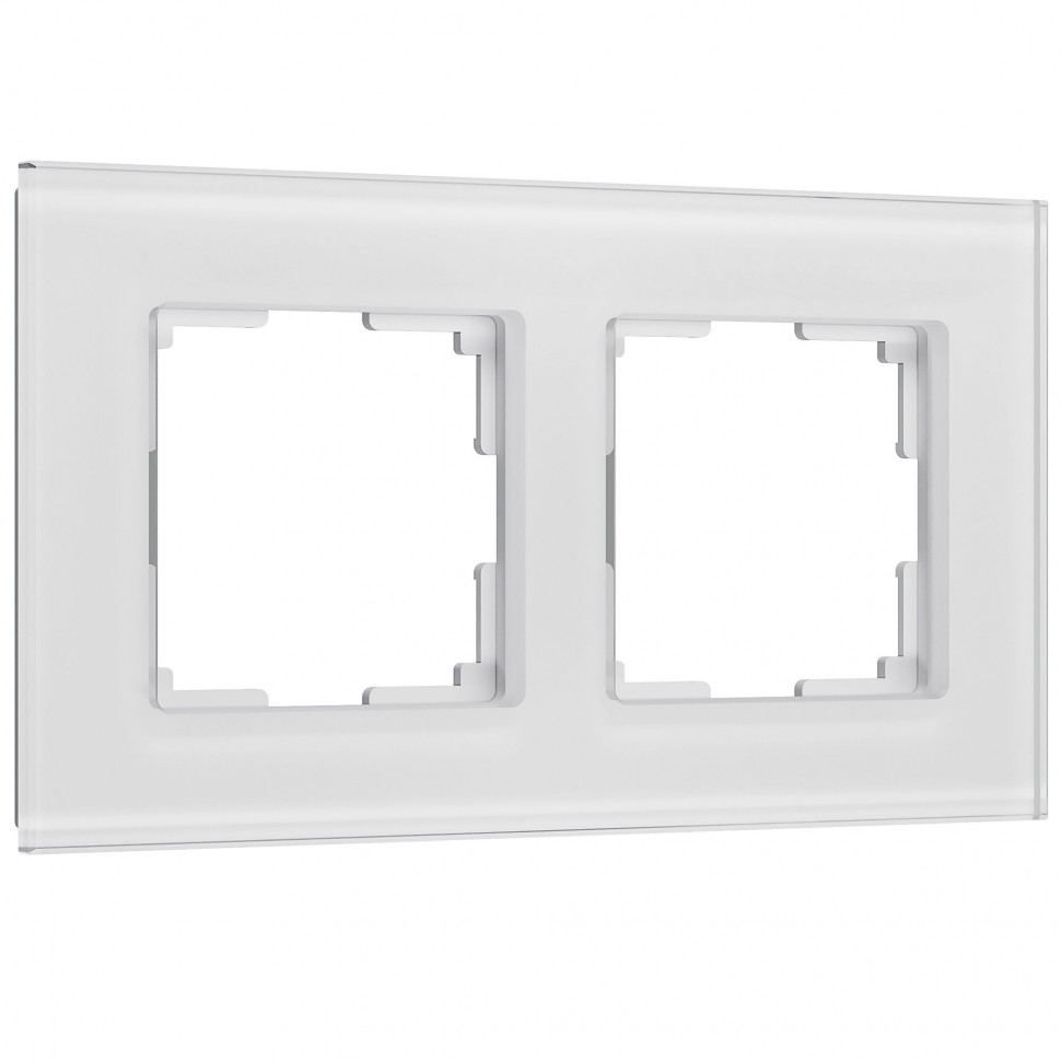 Рамка из стекла на 2 поста Senso белый soft-touch W0023101 фото 1 &mdash; Multielectrika