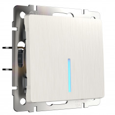 Выключатель одноклавишный с подсветкой (перламутровый рифленый) W1110113 &mdash; Multielectrika