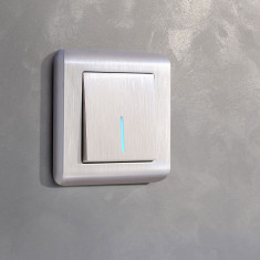 Выключатель одноклавишный с подсветкой (перламутровый рифленый) W1110113 &mdash; Multielectrika