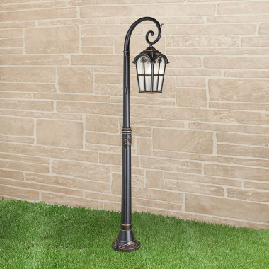 Уличный светильник на столбе Mira F черное золото IP33 GL 1001F — Multielectrika