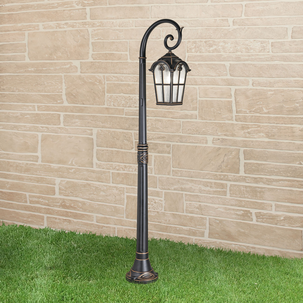 Уличный светильник на столбе Mira F черное золото IP33 GL 1001F фото 1 — Multielectrika