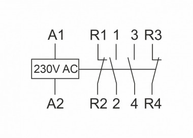 Контактор модульный (Ампер-40 / Волт-230 АС / Контакт-2NO+2NC) ST40-22 — Multielectrika