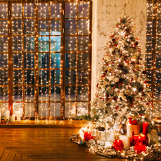 Новогодняя гирлянда занавес белый 2*3м IP20 200-002 белый &mdash; Multielectrika