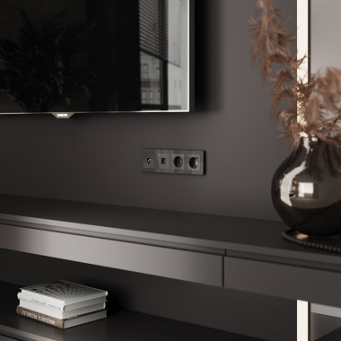 ТВ-розетка оконечная (графит акрил) W1183044 &mdash; Multielectrika