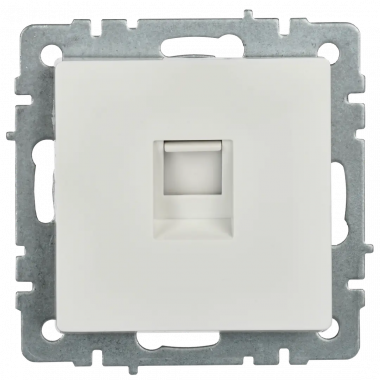 Розетка компьютерная RJ45 кат.6 IEK Brite РК11-БрБ белая — Multielectrika