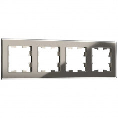 Рамка на 4 поста IEK Brite РУ-4-2-БрД стекло дымчатый &mdash; Multielectrika