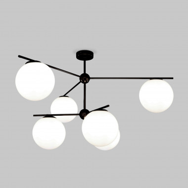 Умный потолочный светильник со стеклянными плафонами 60147/6 черный — Multielectrika