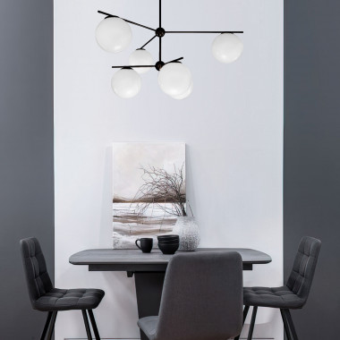 Умный потолочный светильник со стеклянными плафонами 60147/6 черный — Multielectrika