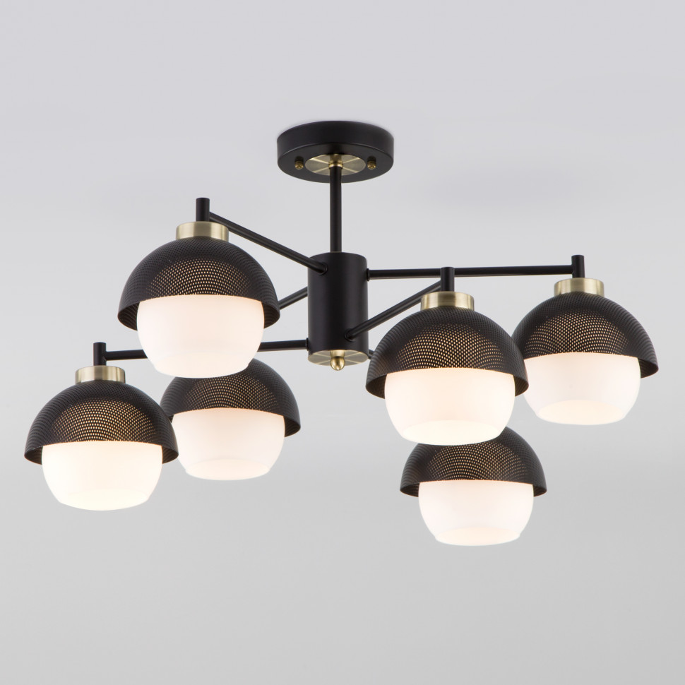 Умная потолочная люстра в стиле лофт 70106/6 черный фото 1 — Multielectrika