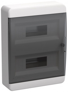 Корпус пластиковый IEK TEKFOR ЩРН-П-24 IP41 черная прозрачная дверь &mdash; Multielectrika