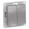 Переключатель двухклавишный Schneider Electric Atlas Design алюминий