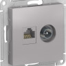 Розетка TV+RJ-45 Schneider Electric Atlas Design алюминий