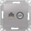 Розетка TV+RJ-45 Schneider Electric Atlas Design алюминий фото 2 — Multielectrika