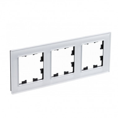 Рамка Schneider Electric Atlas Design Nature на 3 поста, белое стекло — Multielectrika