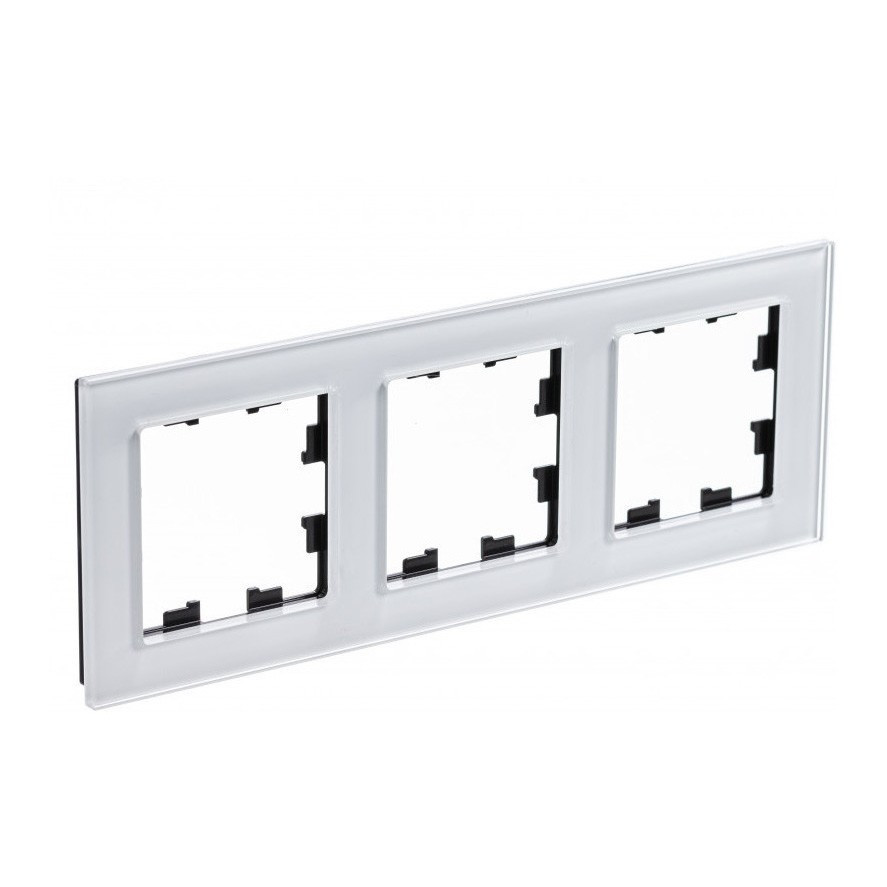 Рамка Schneider Electric Atlas Design Nature на 3 поста, белое стекло фото 1 — Multielectrika