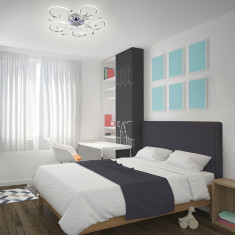 Светодиодная люстра с пультом 90129/5 хром &mdash; Multielectrika