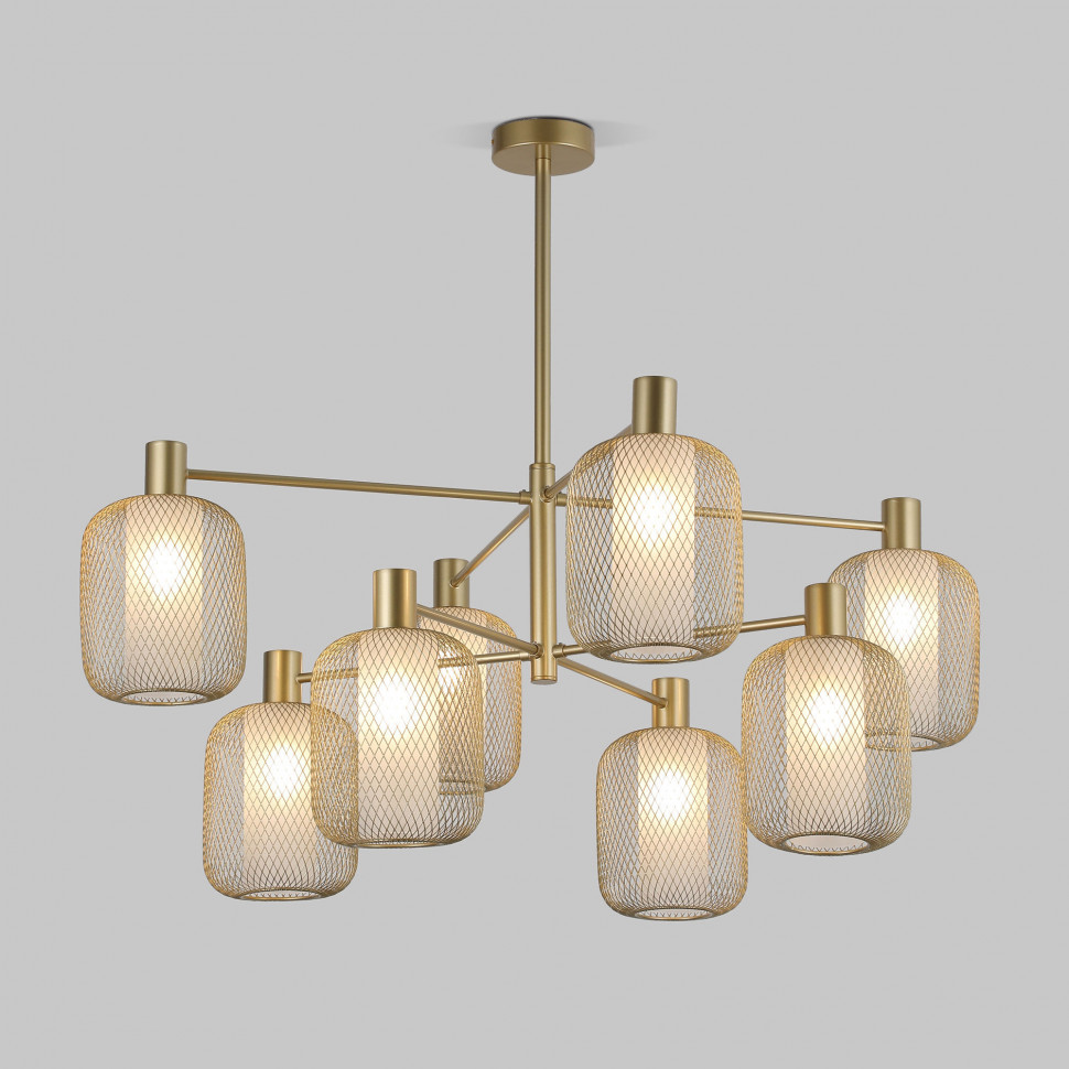 Потолочный светильник с металлическими абажурами и стеклянными плафонами 30192/8 фото 1 — Multielectrika