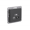 Зарядное устройство USB+Type C Systeme Electric AtlasDesign 45Вт,  высокоскор.заряд. QC, PD, базальт