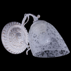 НАСТЕННЫЙ СВЕТИЛЬНИК СО СТЕКЛЯННЫМ ПЛАФОНОМ 22010/1 белый с золотом &mdash; Multielectrika