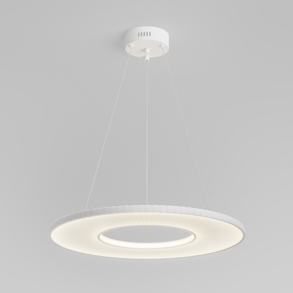 Подвесной светодиодный светильник с абажуром из ткани 101001 LED белый фото 1 — Multielectrika