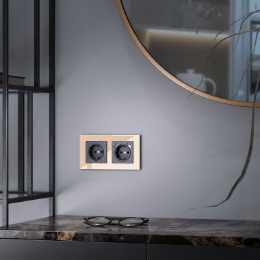 Рамка из стекла на 2 поста Favorit шампань W0021111 — Multielectrika