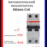 Автомат двухполюсный ABB SH202 C16 2CDS212001R0164