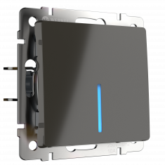 Выключатель одноклавишный  с подсветкой (серо-коричневый) W1110107 &mdash; Multielectrika