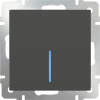 Выключатель одноклавишный  с подсветкой (серо-коричневый) W1110107 фото 2 — Multielectrika