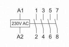 Контактор модульный (Ампер-63 / Волт-230 АС / Контакт-4NO) ST63-40 &mdash; Multielectrika