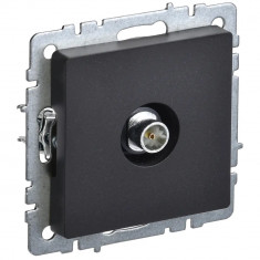 Розетка TV оконечная IEK Brite РТВ11-0-БрЧ черная &mdash; Multielectrika