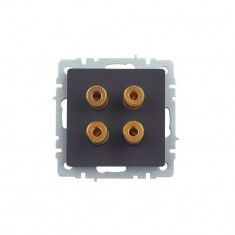 Аудиорозетка 4-местная IEK Brite РА10-БрГ графит &mdash; Multielectrika