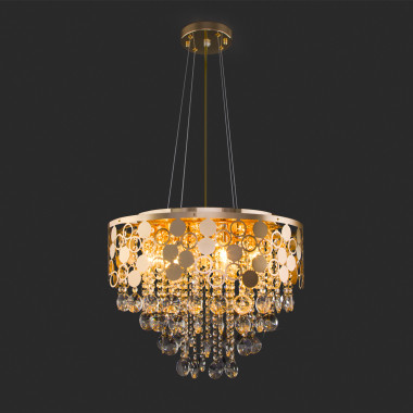 Умный подвесной светильник с хрусталем 10123/8 золото/прозрачный хрусталь Strotskis Smart (10114/8) — Multielectrika