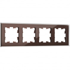 Рамка на 4 поста IEK Brite РУ-4-2-БрТБ стекло темная бронза &mdash; Multielectrika