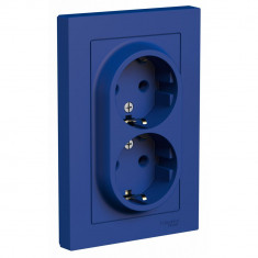 Розетка двойная Systeme Electric AtlasDesign в сборе, 16А, аквамарин &mdash; Multielectrika