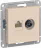 Розетка TV+RJ-45 Schneider Electric Atlas Design бежевая
