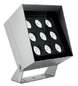 Уличный светодиодный прожектор 45 Вт, 100-305 В, RGBW (W=4000K), угол рассеивания 8°, DMX512, IP66 фото 1 &mdash; Multielectrika