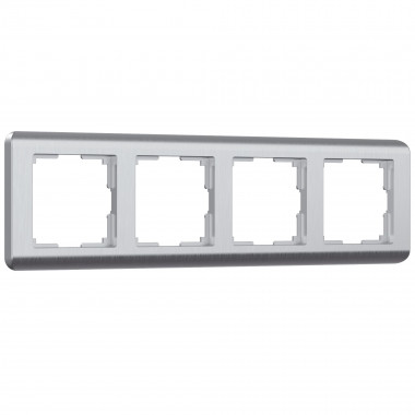 Рамка из поликарбоната на 4 поста Stream серебряный W0042106 — Multielectrika