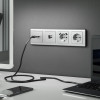 Рамка из поликарбоната на 4 поста Stream серебряный W0042106 фото 2 &mdash; Multielectrika