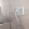 Рамка из поликарбоната для двойной розетки Snabb белый/хром W0081901 фото 2 &mdash; Multielectrika