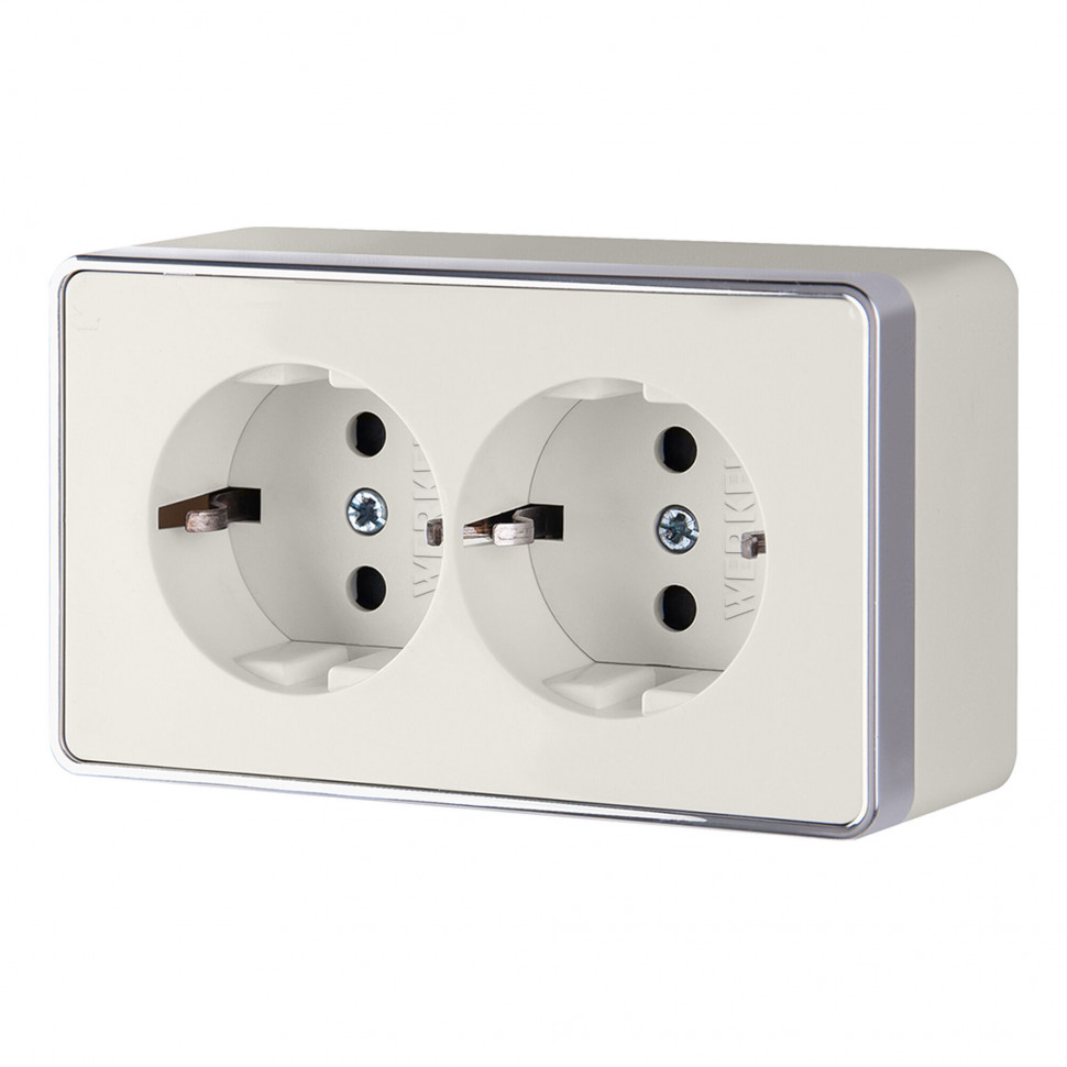 Розетка двойная с заземлением Gallant слоновая кость W5072103 фото 1 — Multielectrika