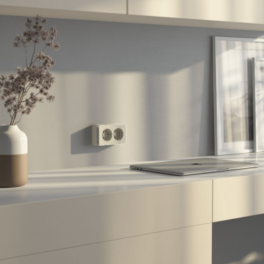 Розетка двойная с заземлением Gallant слоновая кость W5072103 — Multielectrika