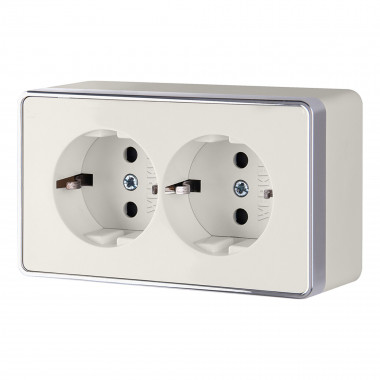 Розетка двойная с заземлением Gallant слоновая кость W5072103 &mdash; Multielectrika