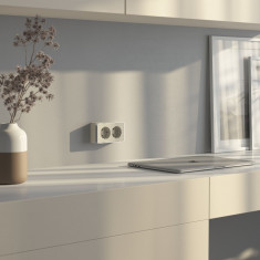 Розетка двойная с заземлением Gallant слоновая кость W5072103 &mdash; Multielectrika