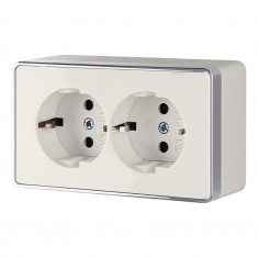 Розетка двойная с заземлением Gallant слоновая кость W5072103 &mdash; Multielectrika