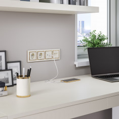 Розетка двойная Ethernet RJ-45 (слоновая кость) W1181103 &mdash; Multielectrika