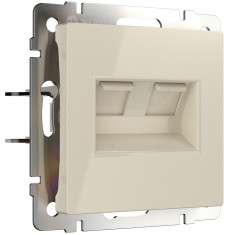 Розетка двойная Ethernet RJ-45 (слоновая кость) W1181103 &mdash; Multielectrika