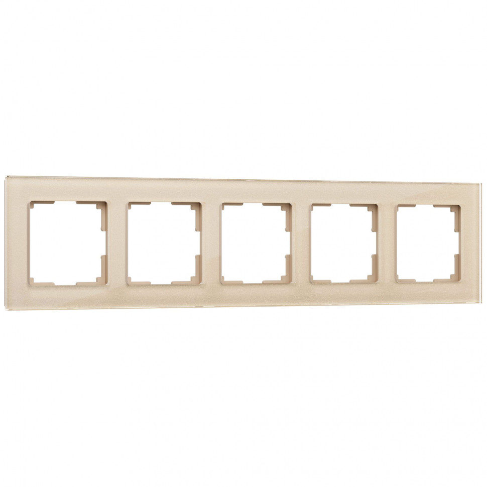 Рамка из стекла на 5 постов Favorit шампань W0051111 фото 1 &mdash; Multielectrika